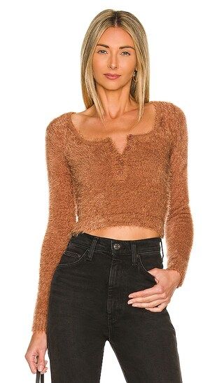 Clare Long Sleeve Top in brown | Revolve Clothing (Global)