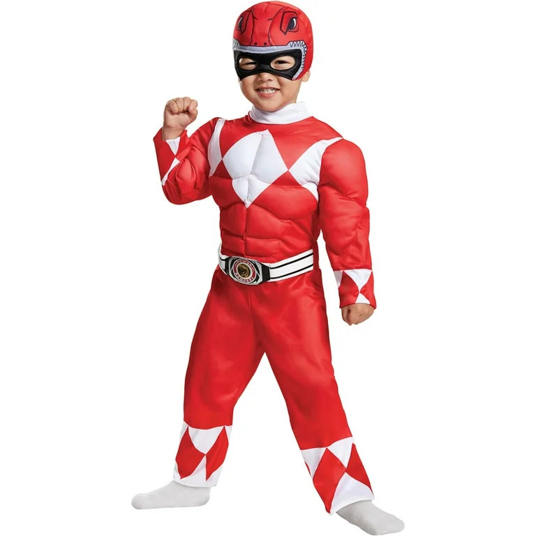 Disguise Red Power Ranger Muscle Mighty Morphin Boy's Halloween Fancy-Dress Costume for Toddler, ... | Walmart (US)