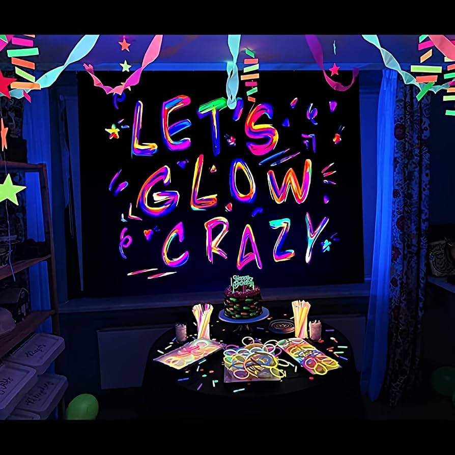 Ralxion Glow in The Dark Party Supplies Neon Party Backdrop Glow Party Supplies and Decorations H... | Amazon (US)