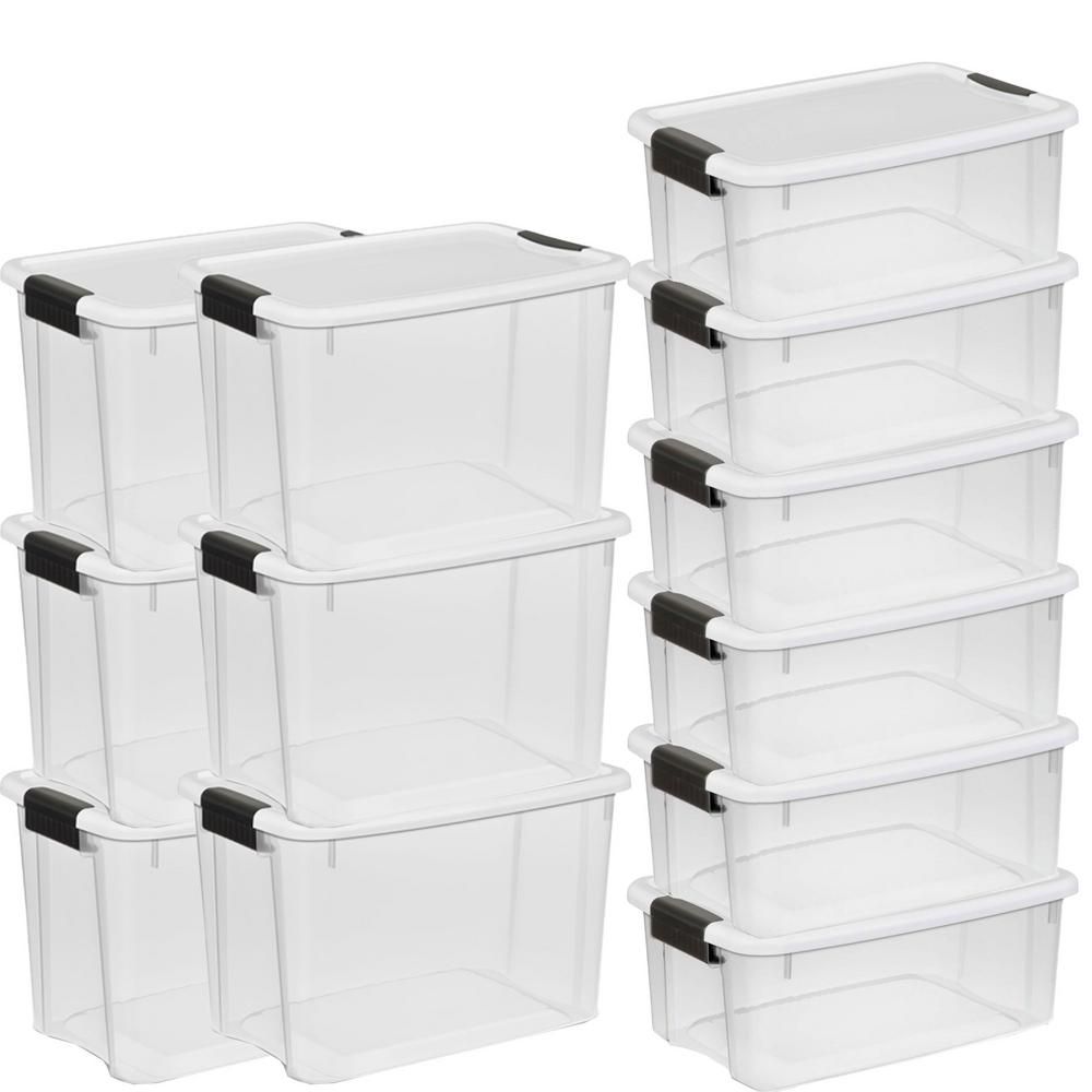 Sterilite 30 Qt. Ultra-Storage Box (6-Pack) and 18 Qt. Ultra-Storage Box (6-Pack), Clear | The Home Depot