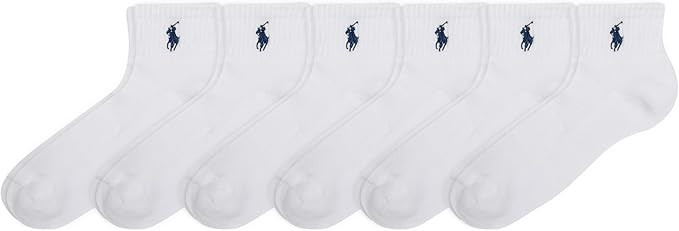 POLO RALPH LAUREN womens Performance Cotton Ankle Socks - 6 Pair Pack - Breathable Mesh & Sport C... | Amazon (US)