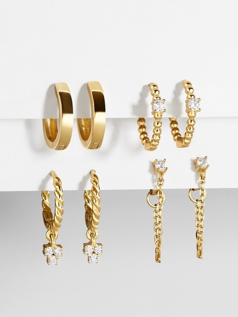 Luna 18K Gold Earring Set | BaubleBar (US)