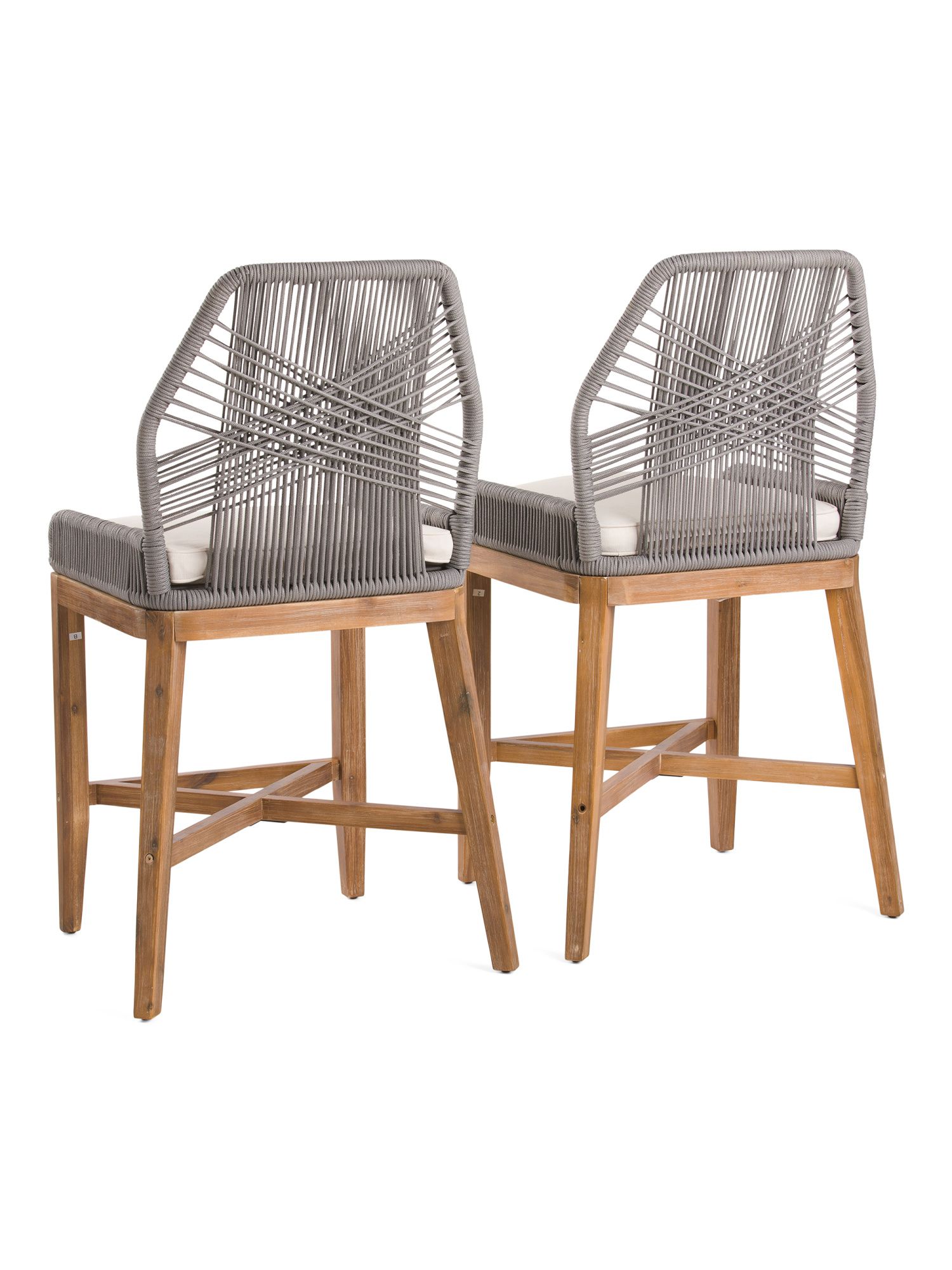 Set Of 2 Rope Cross Weave Counter Stools With Cushions | Furniture & Lighting | Marshalls | Marshalls