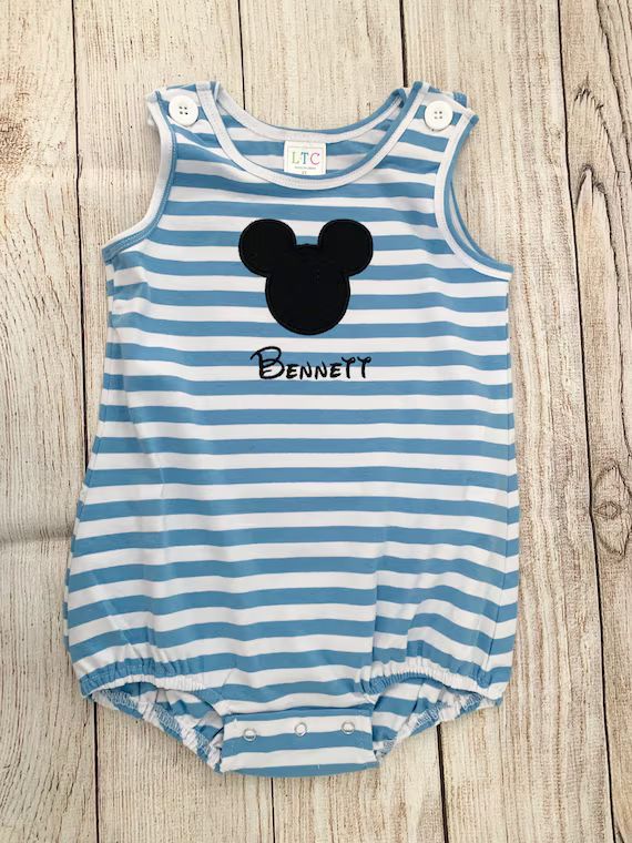 Mouse Bubble Romper Baby Boy and Toddler Mouse Head Blue | Etsy | Etsy (US)