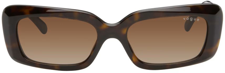 Tortoiseshell Hailey Bieber Edition Rectangular Sunglasses | SSENSE