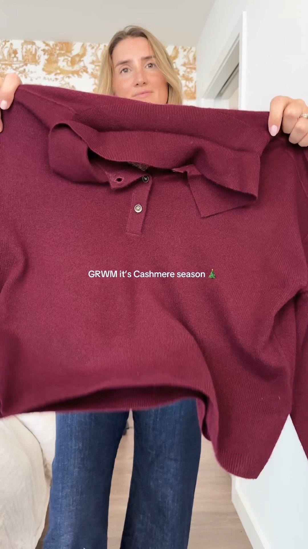 Easy winter outfit! Cashmere quality is great (especially for price point) (I suggest ordering up 1 size!)