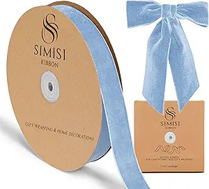 Blue Velvet Ribbon 1'' 25 Yards for Christmas Tree, Gift Wrapping, Flower Bouquet, Wreath Decorat... | Amazon (US)