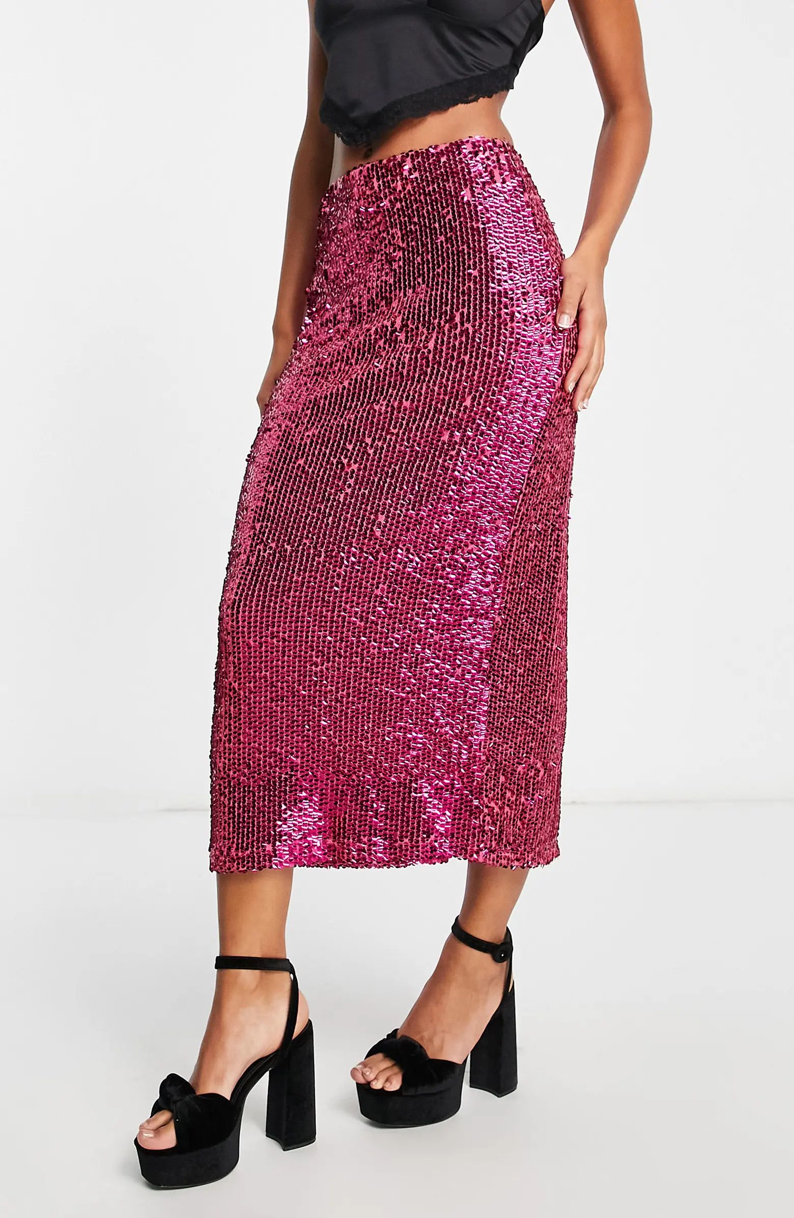 Topshop Sequin Midi Skirt | Nordstrom | Nordstrom