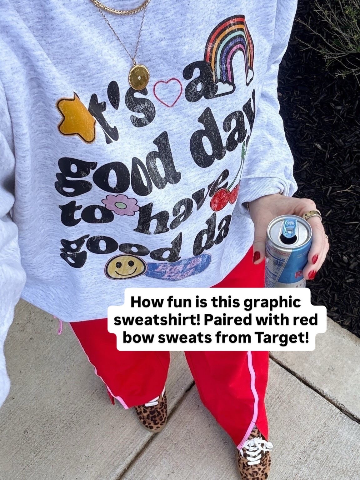 Good day sweatshirt and red bow sweats!

#LTKmomlife #LTKootd