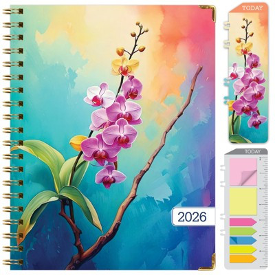 HARDCOVER 2026 Planner, 8.5"x11": 14 Months (Nov 2025-Dec 2026), Daily/Weekly/Monthly,  Bookmark, Pocket Folder w Sticky Notes (Orchid) | Target