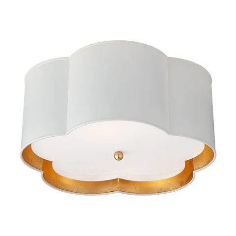 Bryce Medium Flush Mount in White & Gild | Caitlin Wilson Design