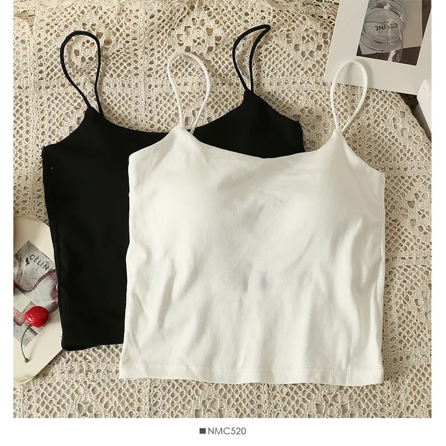 Lemongrass - Open-Back Plain Cami Top with Pads | YesStyle Global