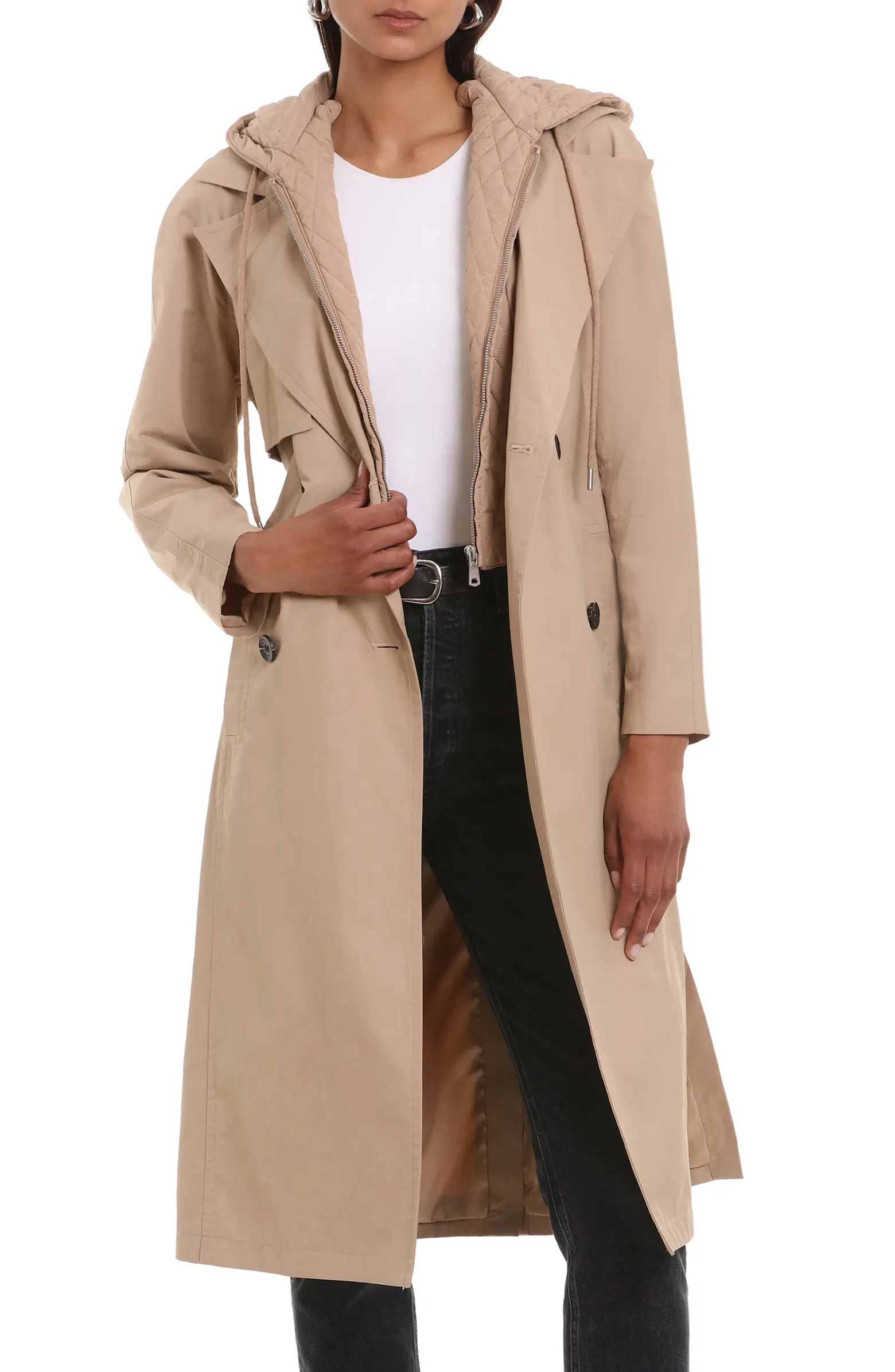 Hooded Belted Water Resistant Rain Coat | Nordstrom