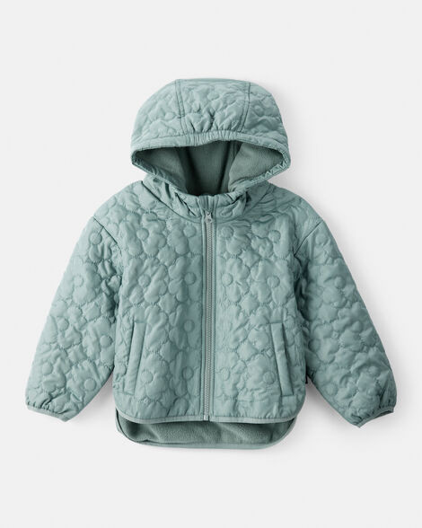 Toddler Girl Floral Quilted Long-Sleeve Midweight Jacket - Green | Carter's Inc