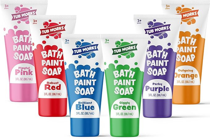 Tub Works® Bath Paint Soap Bath Toy, Classic 6 Pack | Non-Toxic | Washable Bathtub Paint for Fin... | Amazon (US)