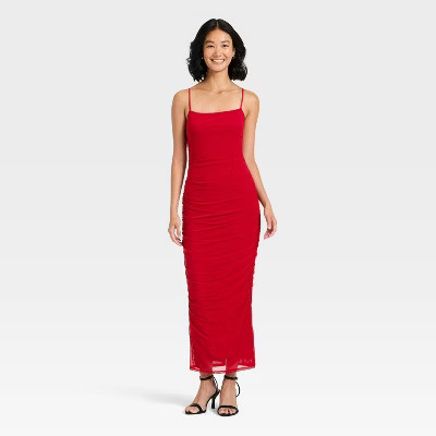 Women's Ruched Midi Slip Dress - A New Day™ | Target