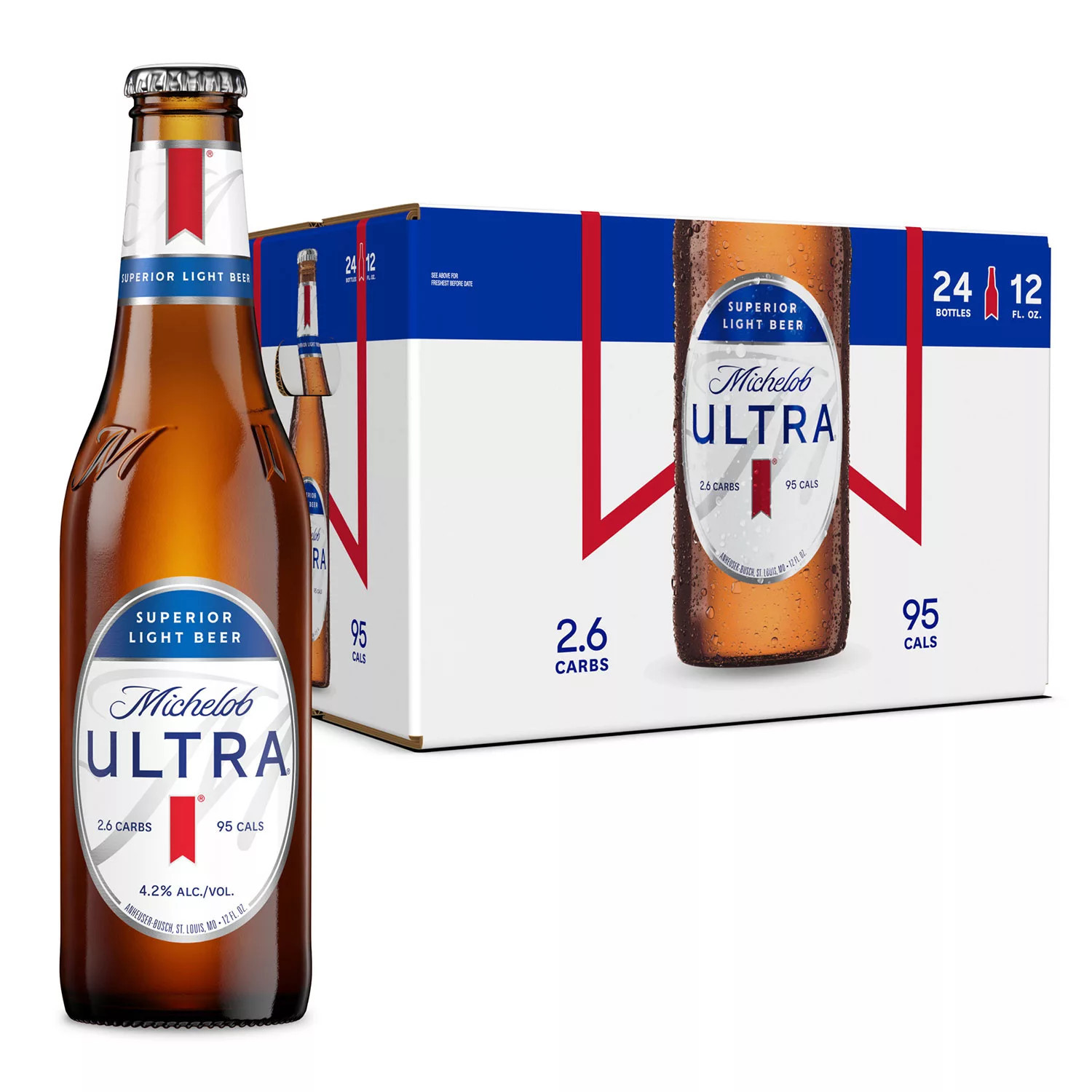 Michelob Ultra Superior Light Lager Beer, 12 fl. oz. bottle, 24 pk. | Sam's Club