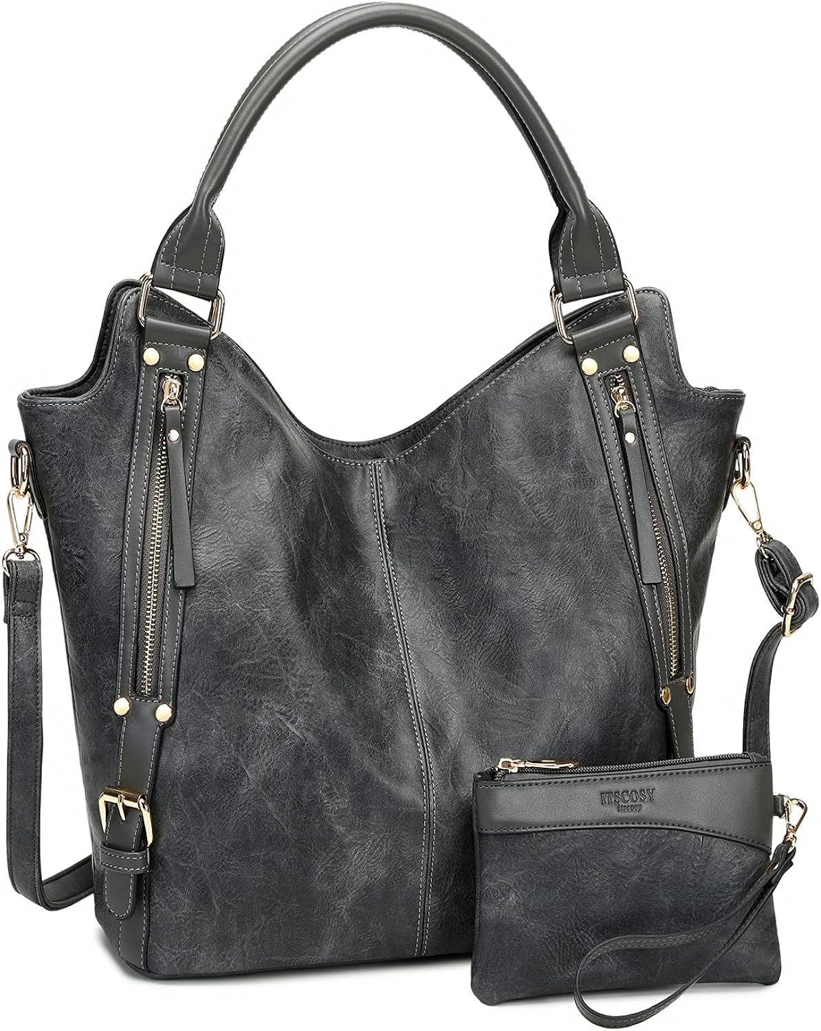 Women Tote Bag Handbags PU Leather Fashion Hobo Shoulder Bags with Adjustable Shoulder Strap | Amazon (US)