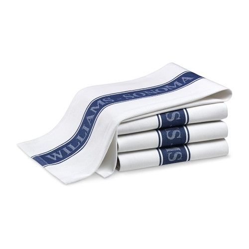 Williams Sonoma Classic Logo Towels, Set of 4, Bright Blue | Williams-Sonoma