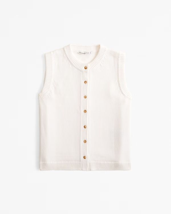 Women's Crew Button-Up Sweater Vest | Women's Tops | Abercrombie.com | Abercrombie & Fitch (US)