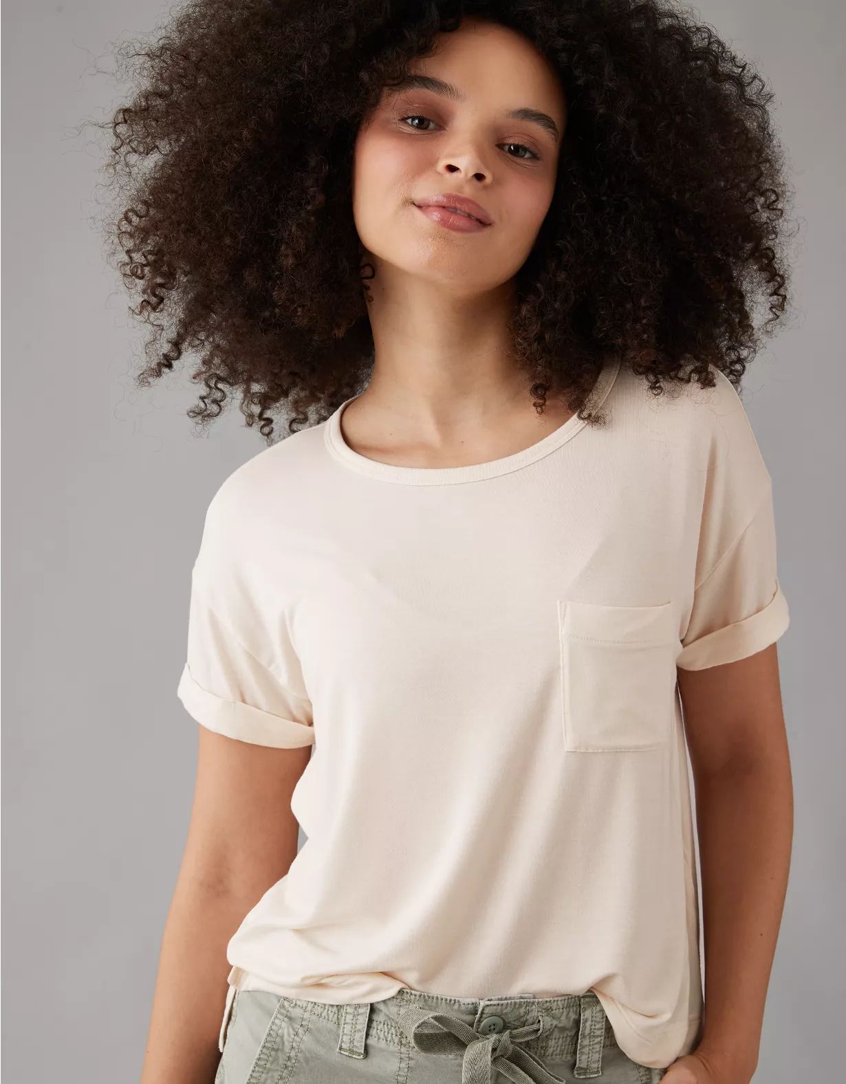 AE Soft & Sexy Oversized Short-Sleeve Pocket T-Shirt | American Eagle Outfitters (US & CA)