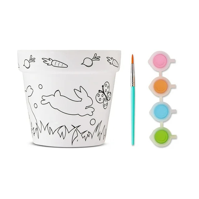 Easter Bunny and Butterflies Paint Your Own Flowerpot Arts & Crafts Kit, by Way To Celebrate | Walmart (US)