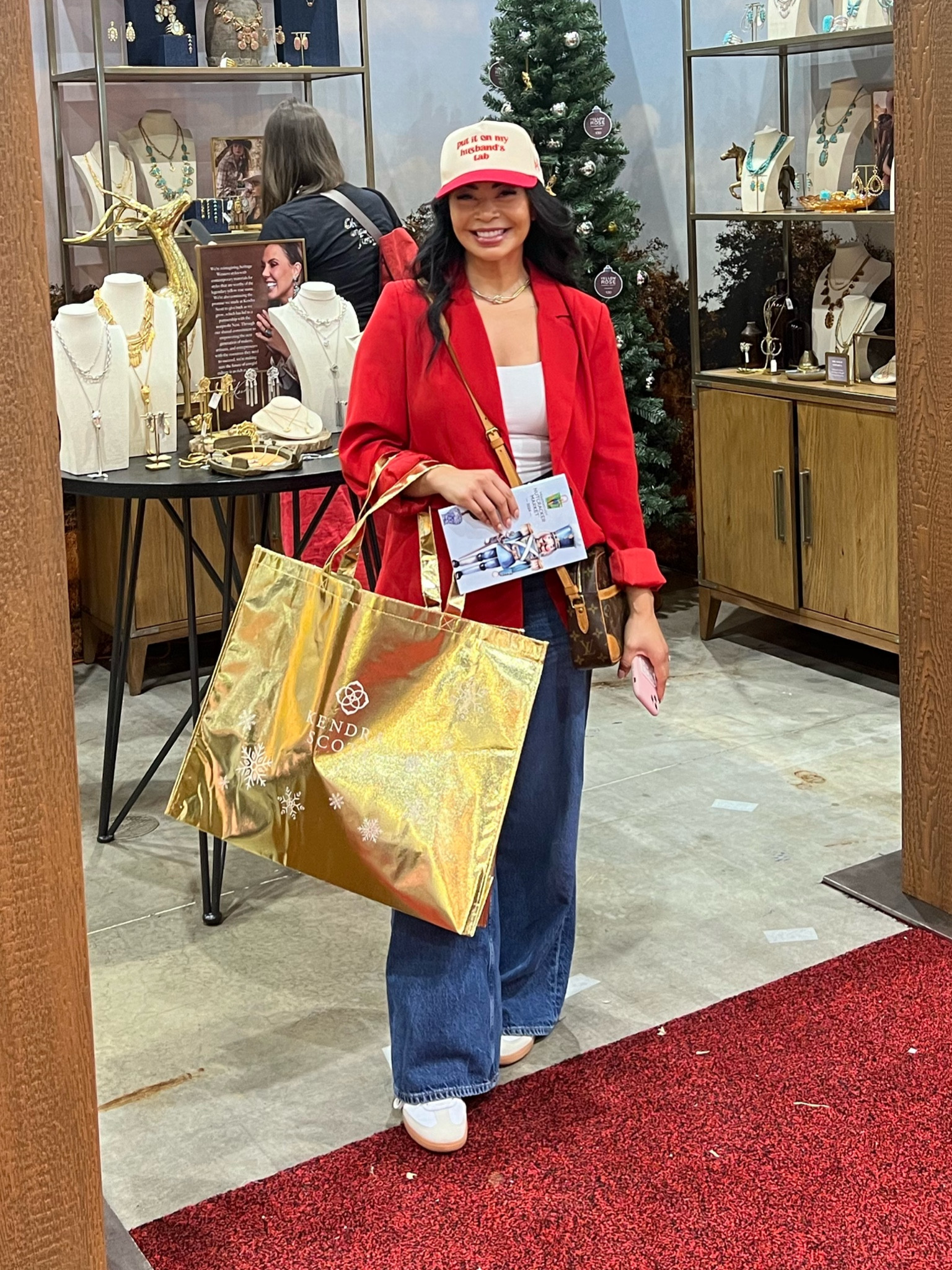 Red blazer + jeans from today 

Wearing a medium in the blazer and 27 in the jeans 

#LTKOver40