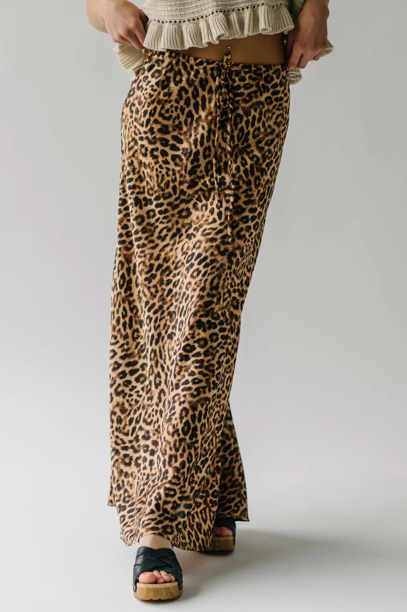 The Tidmore Satin Maxi Skirt in Leopard | Piper & Scoot