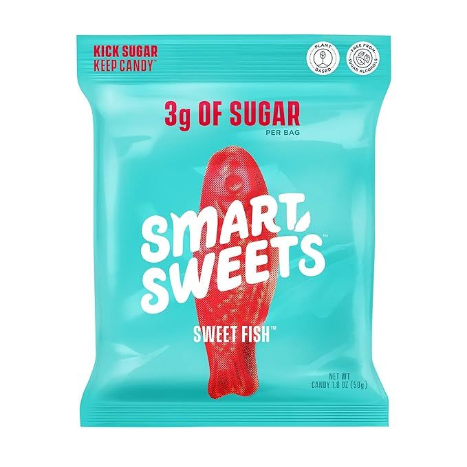 Smart Sweets Sweet Fish, Low Sugar Gummy Candy, Plant-Based, Low Calorie Snack, 1.8oz. (Pack of 6... | Amazon (US)