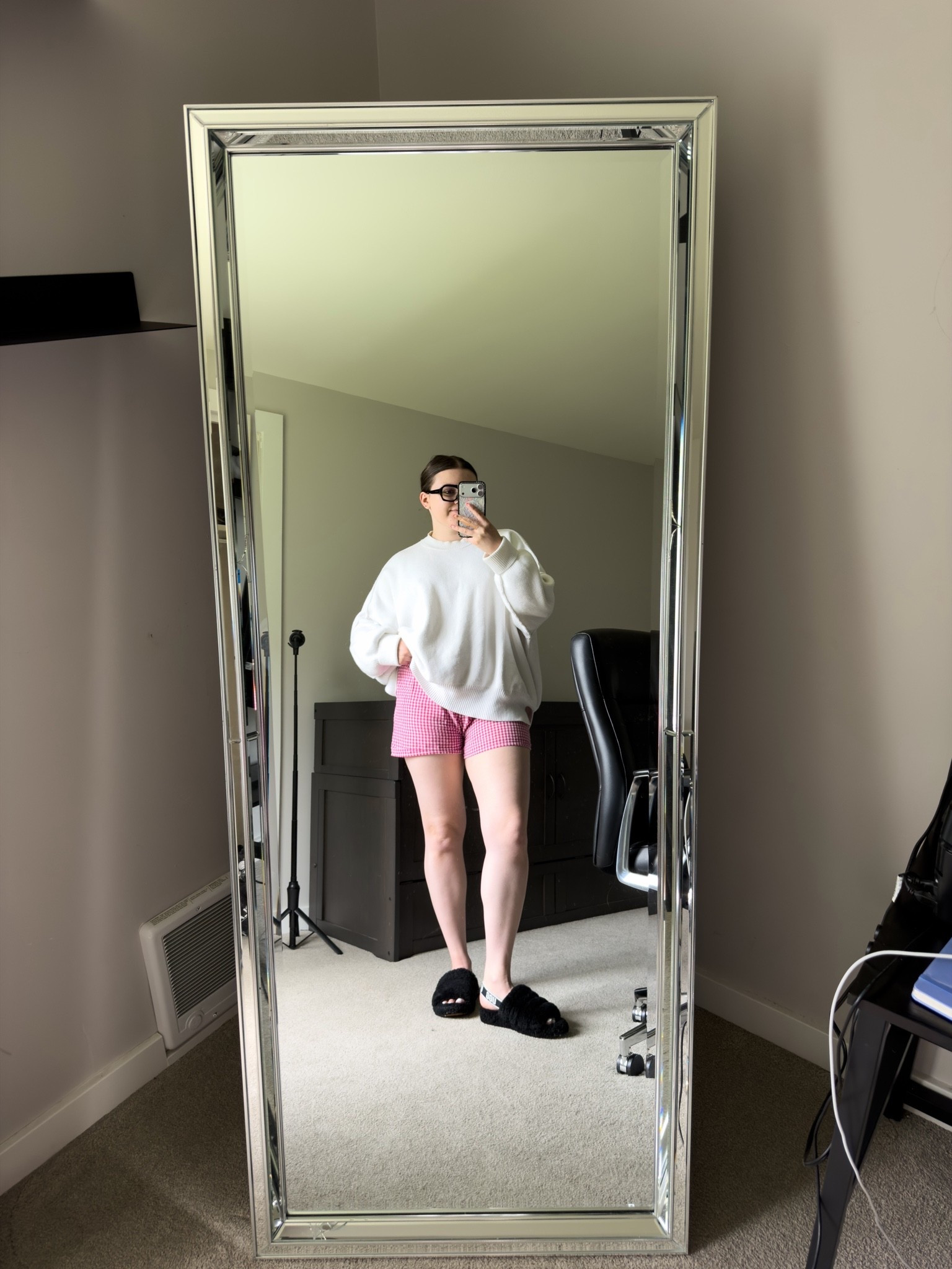 Cozy work from home outfit! Loving this combo for long hours on my laptop 🤓

I’m wearing a S sweater and size L shorts

#LTKootd #LTKMidsize #LTKWorkwear