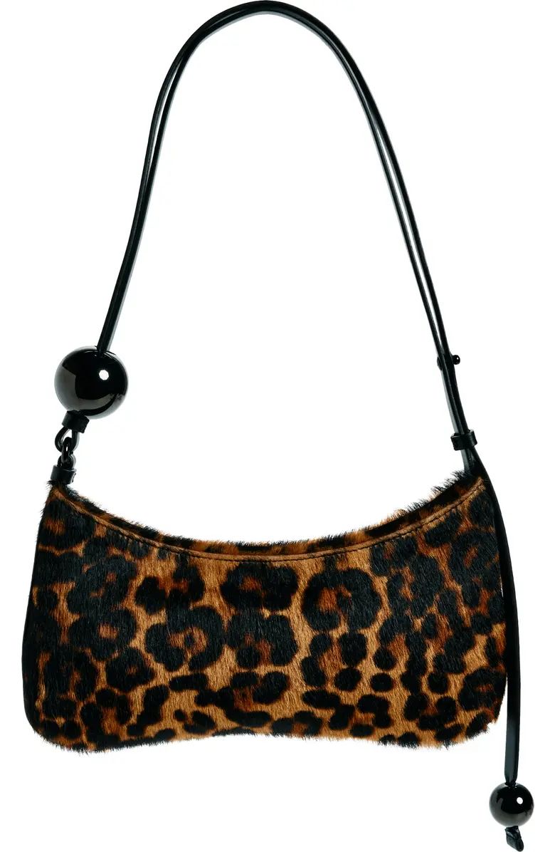 Le Bisou Pearle Leopard Print Genuine Calf Hair Shoulder Bag | Nordstrom