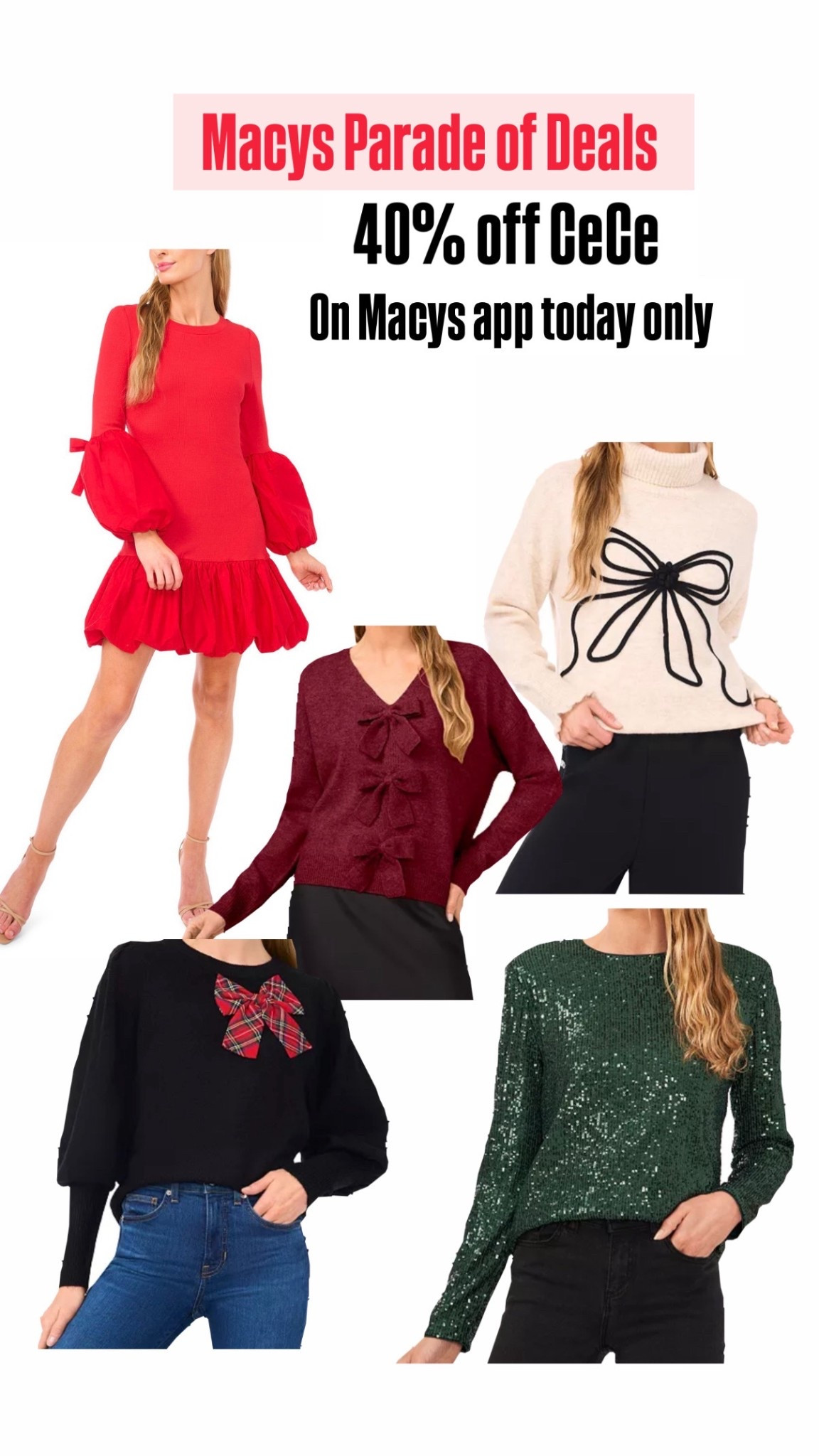 Cece 40% off today only on Macys app

Christmas outfits, holiday sweaters, Christmas parties

#LTKHoliday #LTKPetite #LTKSeasonal