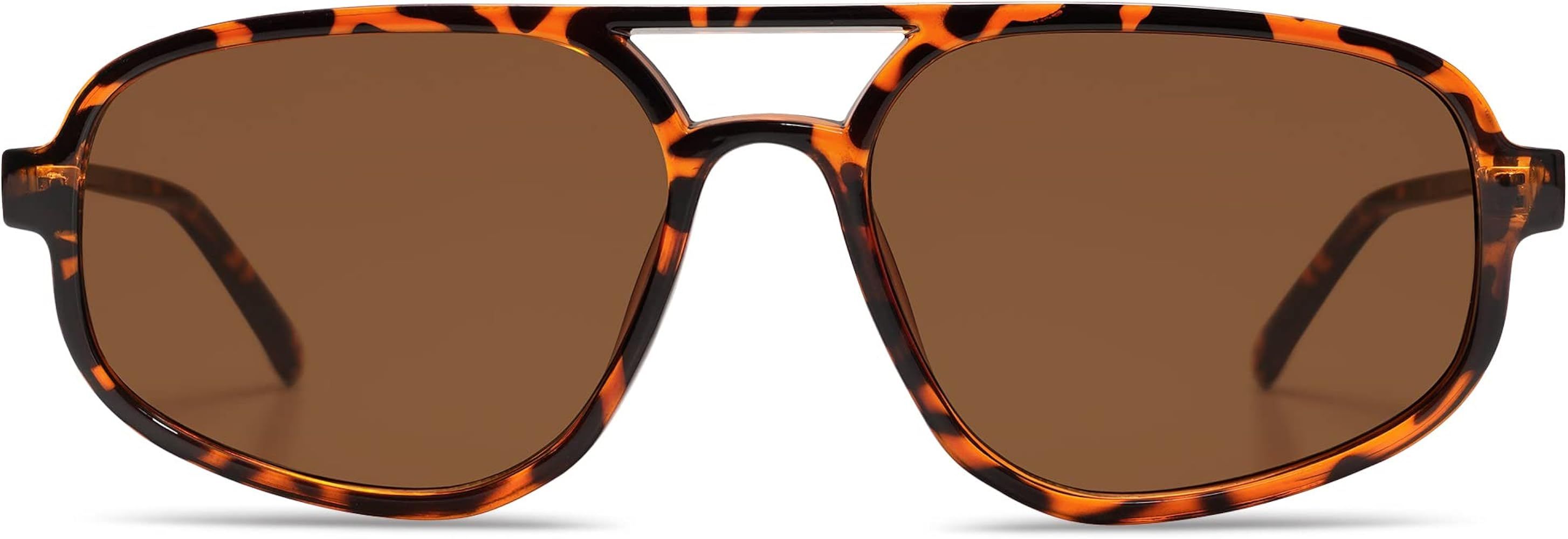 SOJOS Aviator Sunglasses for Women & Men, Retro, Double Bridge, Trendy lightweight, 90s Shades SJ... | Amazon (US)