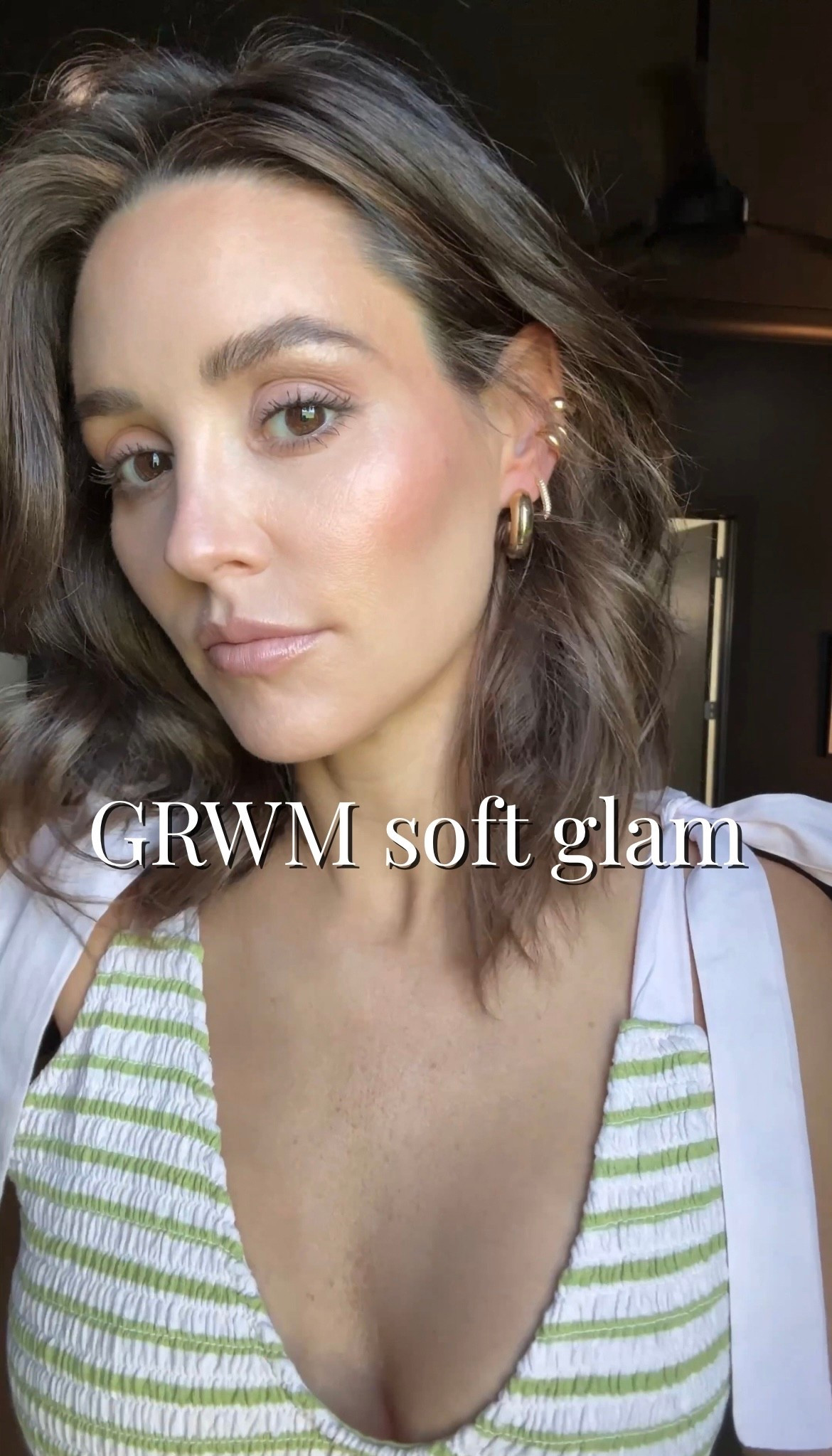 The goal isn’t to look different — it’s to look like the best version of you.

My soft-glam formula: simple, polished, and perfect for any shower, brunch, or date night.

💚 Comment GLAM for every product + my green-striped dress links.