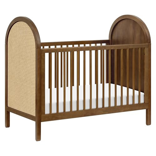 Babyletto Bondi Cane 3-in-1 Convertible Baby Crib - GREENGUARD Gold Certified Convertible Crib to Toddler Bed & Daybed - Wooden Baby Bed 4 Adjustable Heights - Made of 100% Solid Wood - Natural Walnut | Amazon (US)