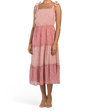 Tiered Border Print Maxi Dress | TJ Maxx