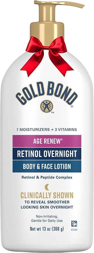 Gold Bond Age Renew Retinol Overnight Body & Face Lotion, With Retinol & Peptide Complex, 13 oz. | Amazon (US)