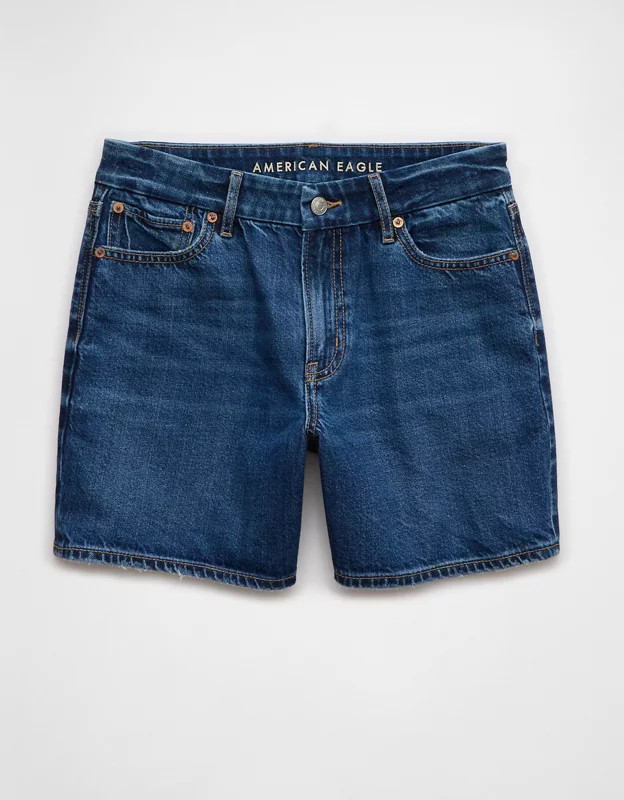 AE Strigid Curvy Super High-Waisted 6" Relaxed Denim Short | American Eagle Outfitters (US & CA)