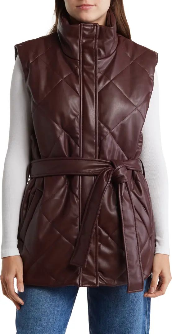 Quilted Faux Leather Vest | Nordstrom Rack