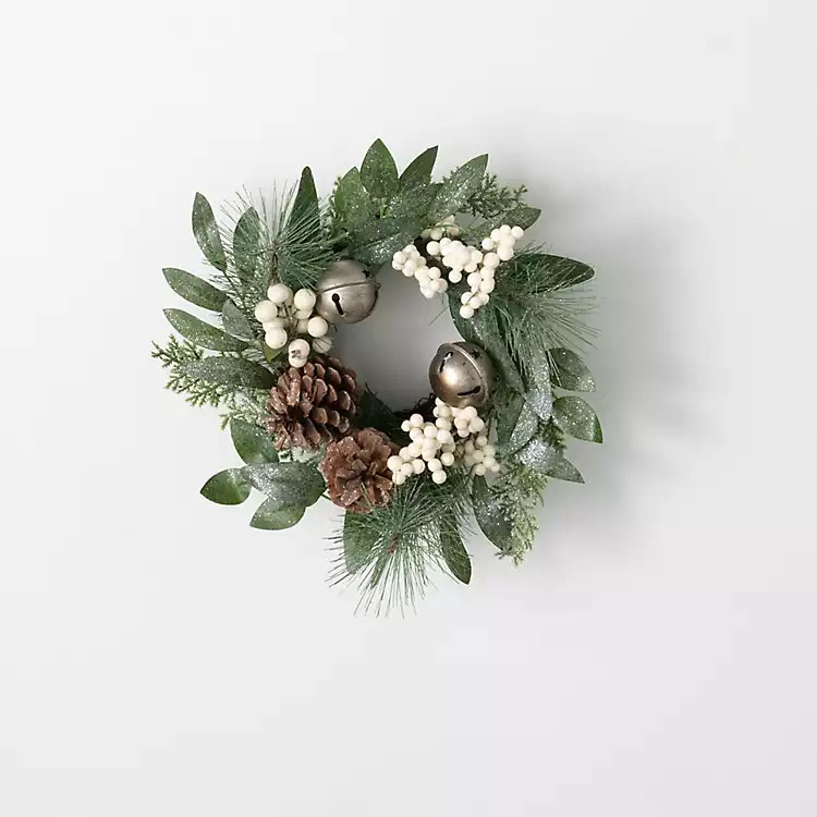 Silver Bells and Sparkle Berry Mini Wreath, 13 in. | Kirkland's Home