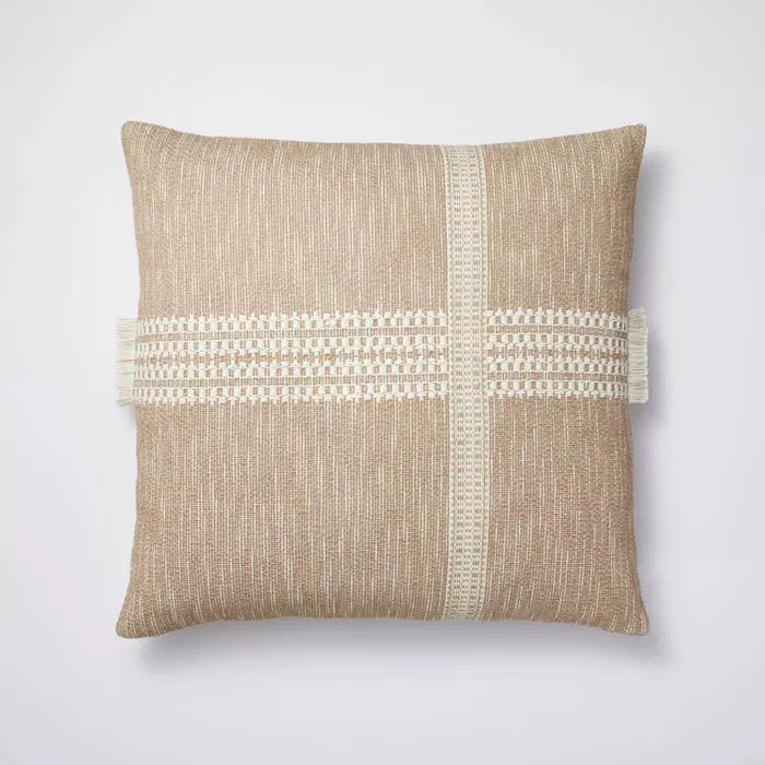 Oversized Textured Striped Throw Pillow Neutral/Cream - Threshold™ designed with Studio McGee | Target