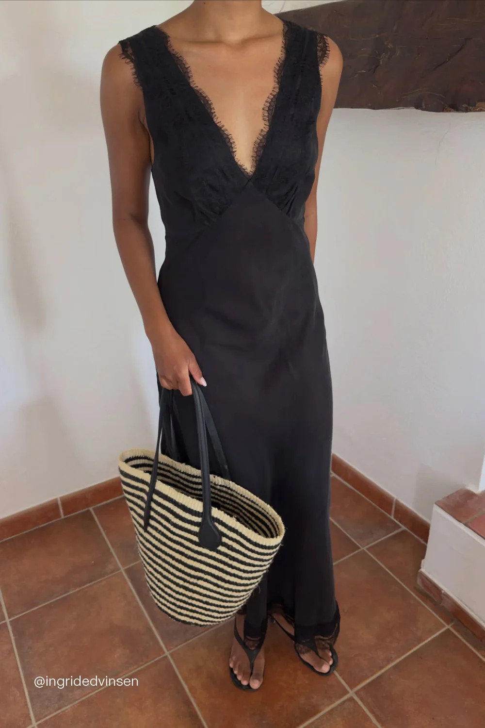 ANDREA BLACK CUPRO MIDI DRESS | DISSH
