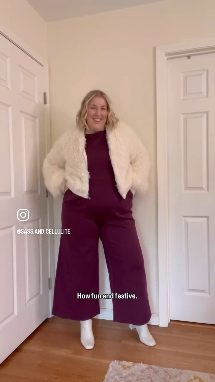 Comfy plus size holiday outfit inspo💜 Perfect for office to office party! 

#LTKPlusSize #LTKStyleTip #LTKHoliday