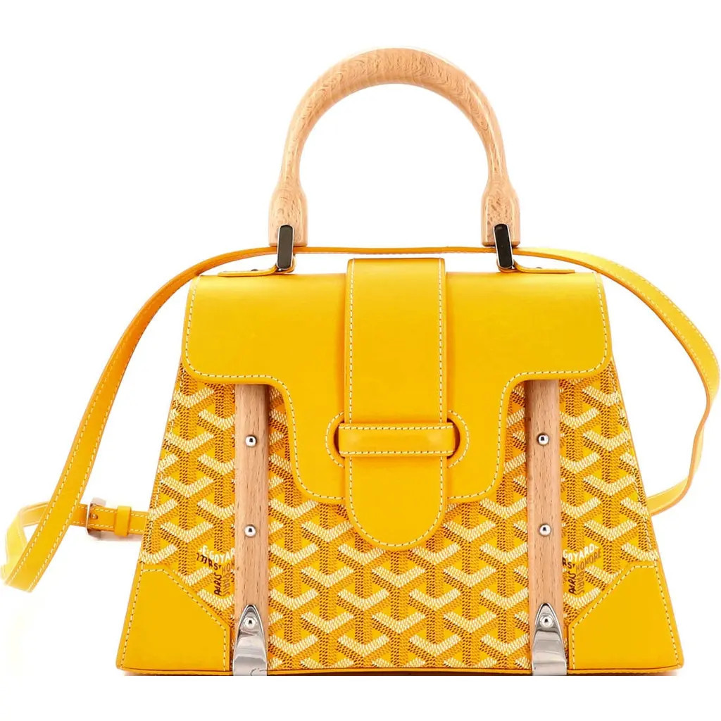 Pre-Owned Goyard Saigon Top Handle Bag Coated Canvas with Leather PM in Yellow at Nordstrom, Size Small | Nordstrom