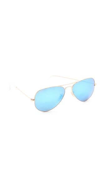 Mirrored Matte Classic Aviator Sunglasses | Shopbop