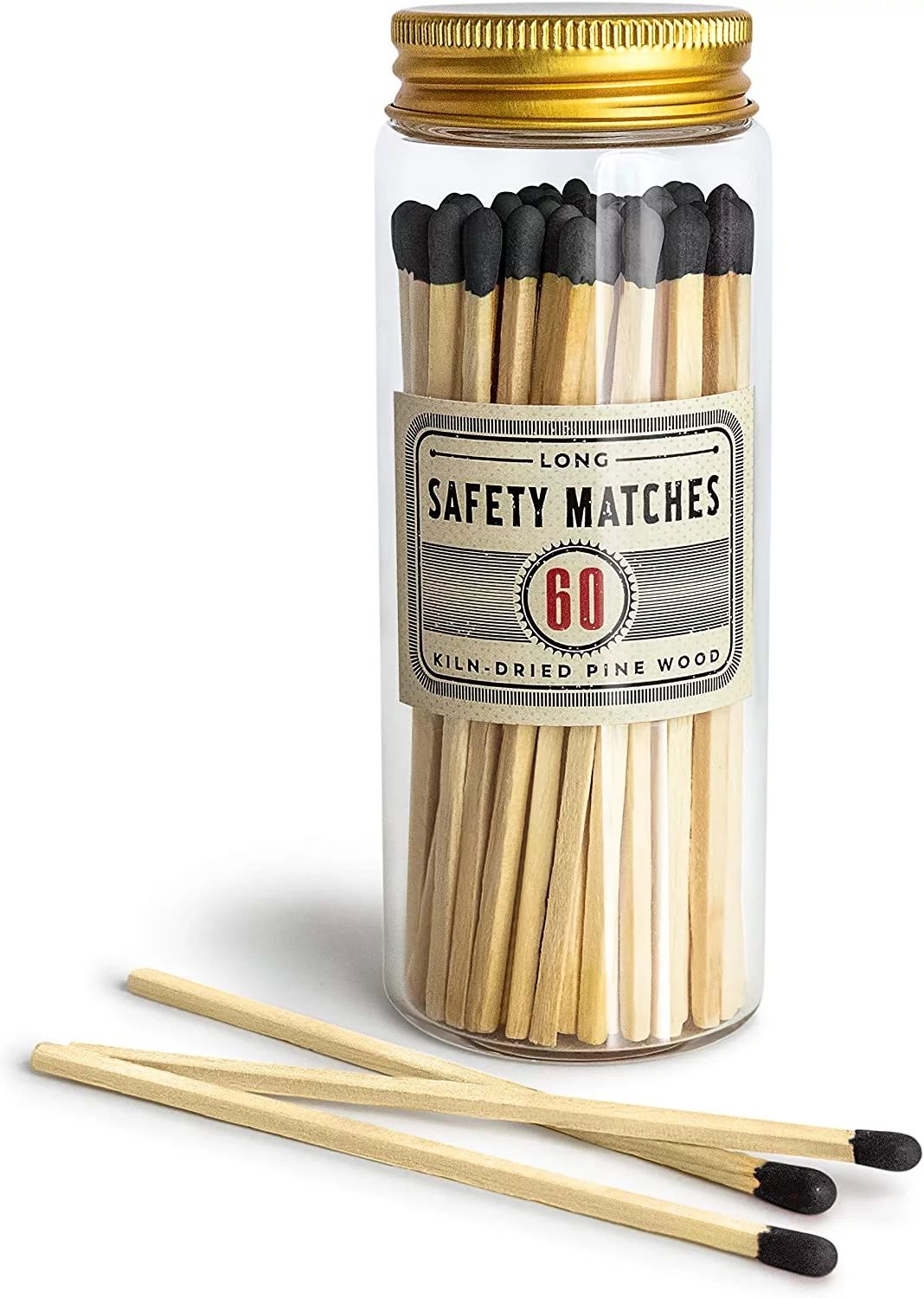 Craft & Kin Premium Long Decorative Matches for Candles in Apothecary Jar, Black Tip, Set of 60 M... | Walmart (US)