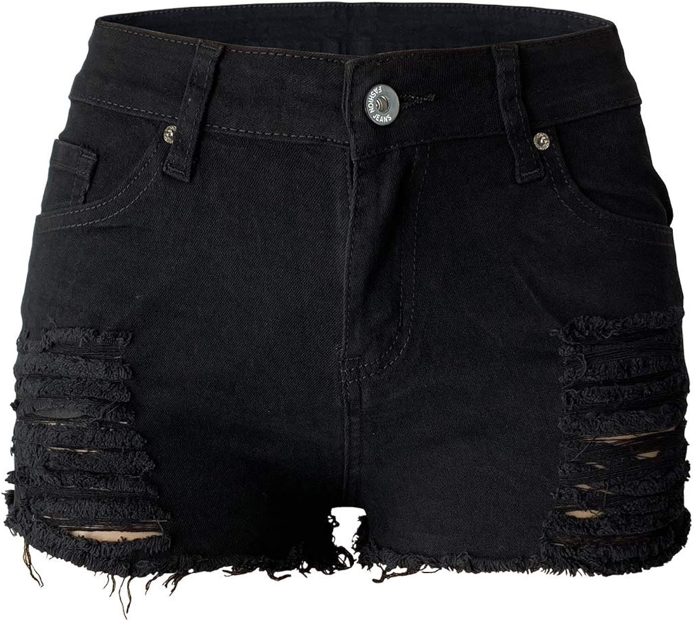 Aodrusa Womens Ripped Denim Shorts Mid Rise Body Enhancing Curvy Cutoff Distressed Jeans | Amazon (US)