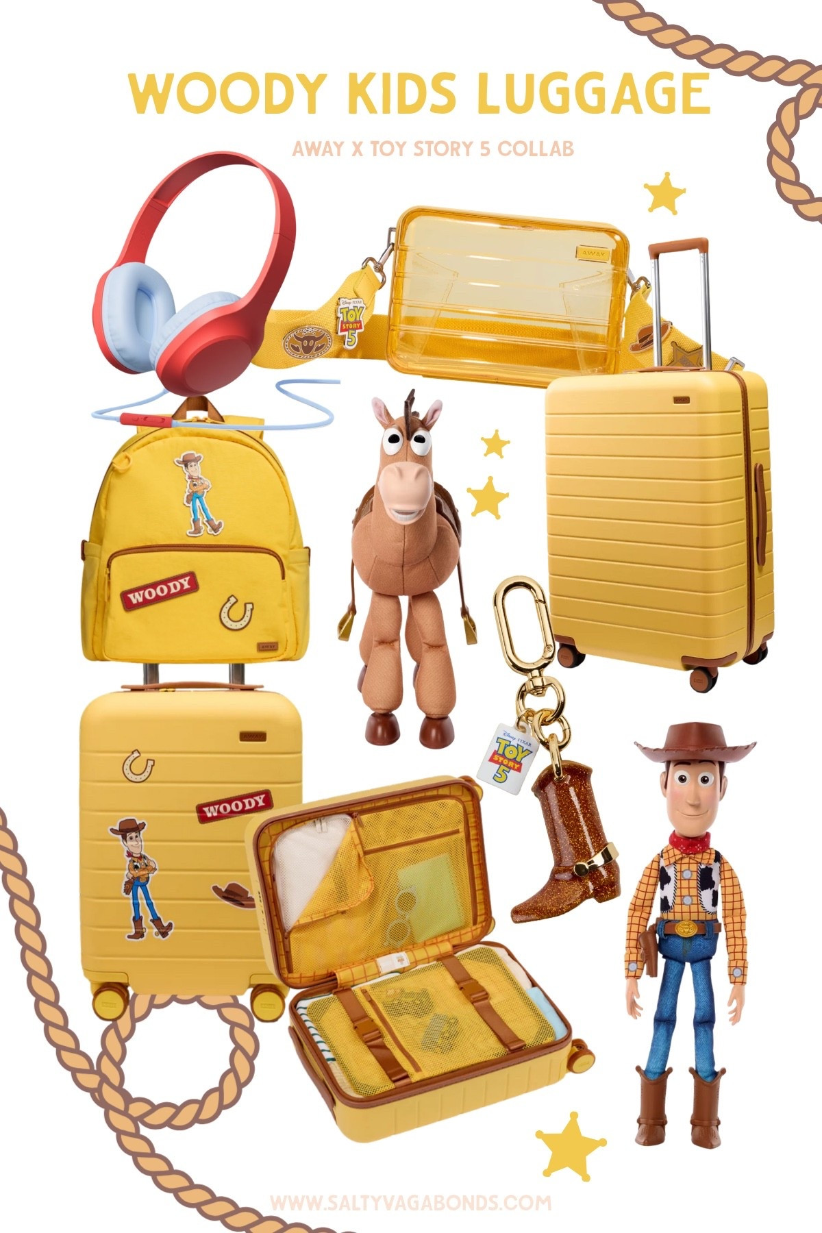 Reach for the sky, we found the cutest cowboy travel setup 🤠 The Away x Toy Story 5 Woody collection is all warm mustard yellow with little sheriff details, and your Woody obsessed kid would lose it. 

There’s a yellow Woody kids carry-on covered in character stickers, a matching backpack, a clear stadium bag for the parks, Toy Story packing cubes, and a glitter cowboy boot bag charm (there’s a snake in THAT boot 👀).

It’s limited edition, so if you’ve got a little Woody fan don’t wait on it. These Away bags actually survive real family travel, unlike the character luggage that dies after one trip. Tap to shop the Woody collection 👇 perfect for a Disney trip, summer travel with kids, or a back-to-school upgrade.

#woody #toystory5 #kidsluggage #familytravel #travelwithkids

Woody luggage | Woody kids suitcase | Away x Toy Story 5 | yellow kids carry-on | cowboy kids luggage | Woody backpack | kids carry-on suitcase | Disney trip packing | travel with kids | family travel essentials | toddler suitcase | Toy Story luggage | cute kids luggage | back to school backpack | Toy Story 5 merch

#LTKTravel #LTKKids #LTKSeasonal