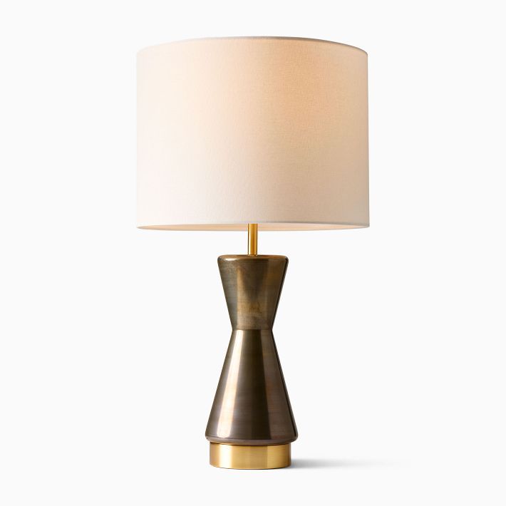 Metalized Glass USB Table Lamp (27") | West Elm (US)
