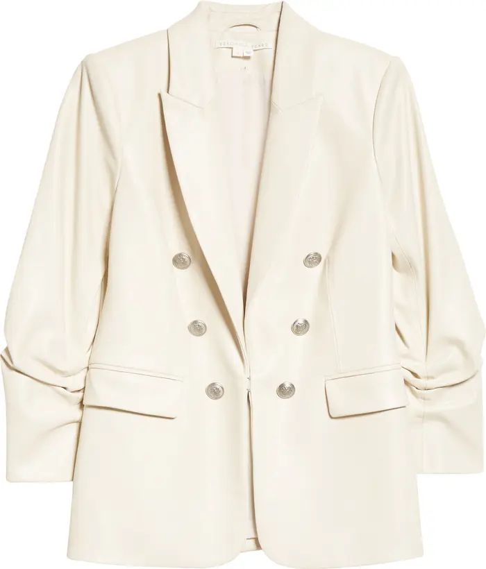 Veronica Beard Beacon Double Breasted Faux Leather Dickey Jacket | Nordstrom | Nordstrom